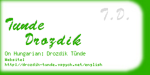 tunde drozdik business card